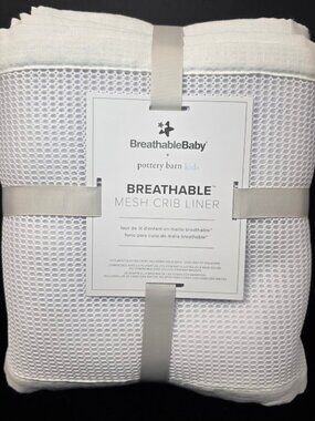 NWT Pottery Barn Kids BreathableBaby Mesh Crib Liner Bumper White